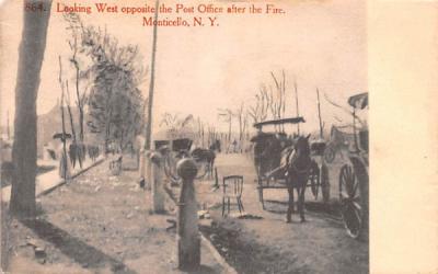 Post Office after the Fire Monticello, New York Postcard