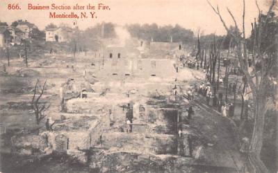 Business Section after the Fire Monticello, New York Postcard