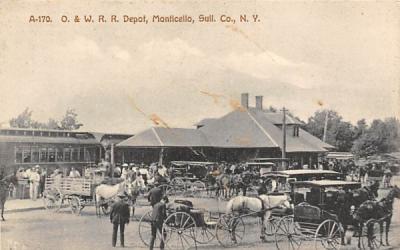 O.W. Railroad Depot Monticello, New York Postcard
