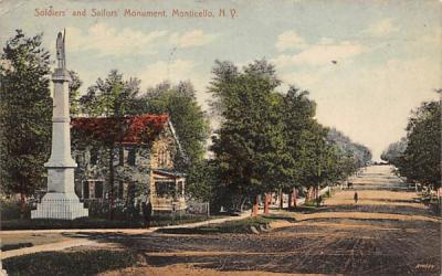 Soldiers and Sailers Monument Monticello, New York Postcard