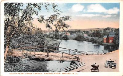 South Pearl Street bridge Malone, New York Postcard