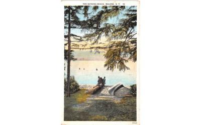 The Bathing Beach Malone, New York Postcard