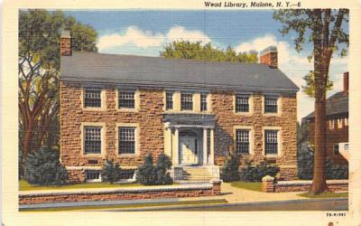 Wead Library Malone, New York Postcard