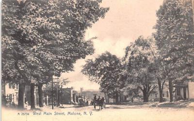 West Main Street Malone, New York Postcard