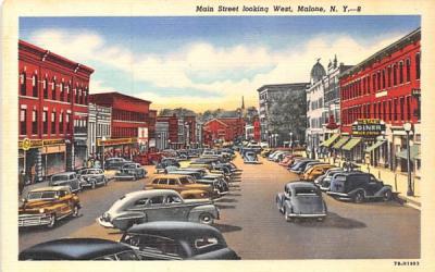 Main Street Malone, New York Postcard