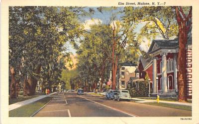 Elm Street Malone, New York Postcard