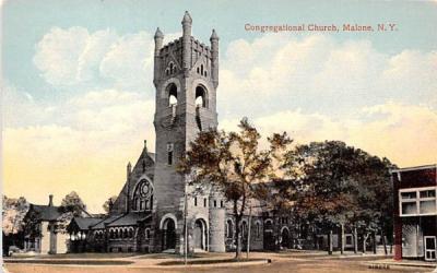 Congregational Church Malone, New York Postcard