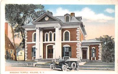 Masonic Temple Malone, New York Postcard
