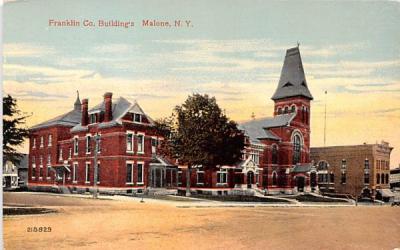 Franklin CO Buildings Malone, New York Postcard