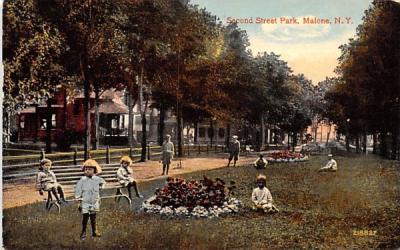 Second Street Park Malone, New York Postcard