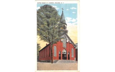 Notre Dame RC Church Malone, New York Postcard