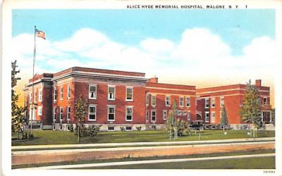 Alice Hyde Memorial Hospital Malone, New York Postcard