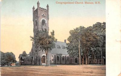 Congregational Church Malone, New York Postcard