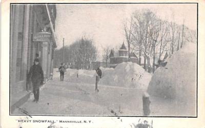 Heavy Snowfall Mannsville, New York Postcard