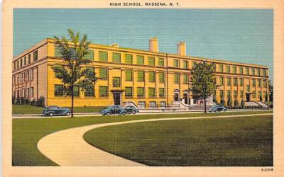 High School Massena, New York Postcard