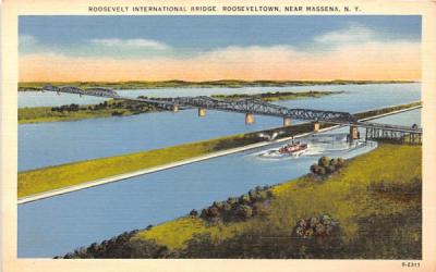 Roosevelt International Bridge Massena, New York Postcard