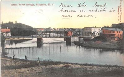Grass River Bridge Massena, New York Postcard