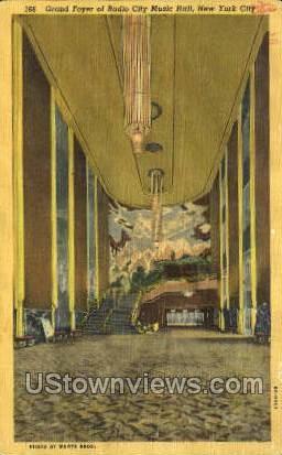 Grand Foyer of Radio City Music Hall - New York City Postcards, New York NY Postcard