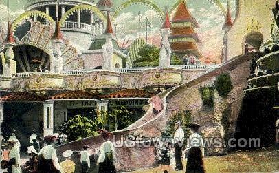 Helter Skelter Slide, Luna Park - Coney Island, New York NY Postcard