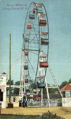 Ferris Wheel - Coney Island, New York NY Postcard
