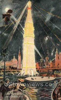 Luna Park Tower - Coney Island, New York NY Postcard
