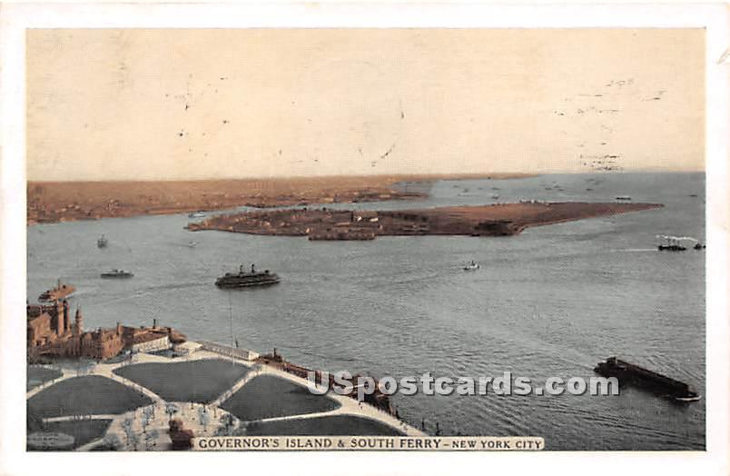 Governor's Island, South Ferry - New York City Postcards, New York NY Postcard
