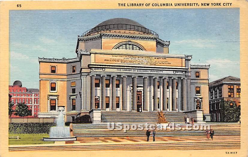 Library, Columbia University - New York City Postcards, New York NY Postcard