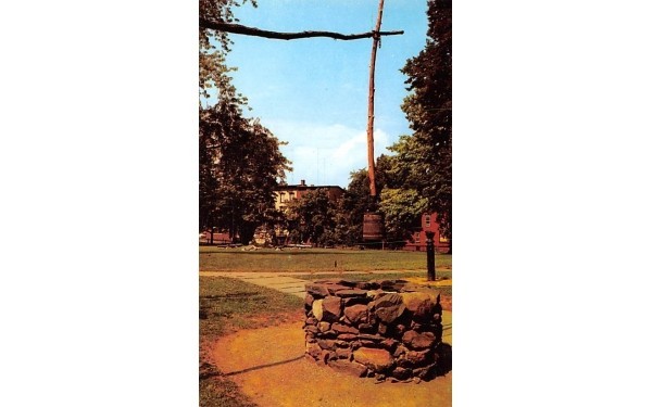 Old Well, Sun Dial & Minute Man Newburgh, New York Postcard
