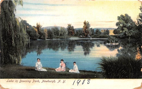 Lake in Downing Park Newburgh, New York Postcard