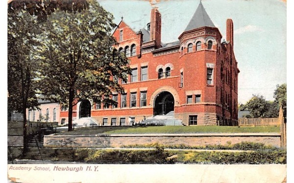 Academy School Newburgh, New York Postcard