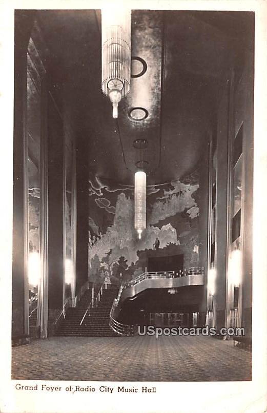 Grand Foyer of Radio City Music Hall - New York City Postcards, New York NY Postcard
