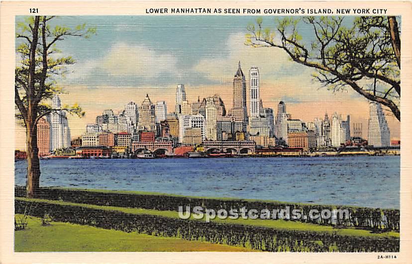 Governor's Island, Lower Manhattan - New York City Postcards, New York NY Postcard