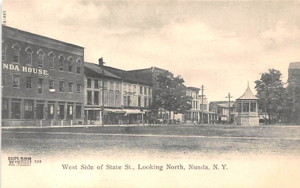 West Side of State Street Nunda, New York Postcard