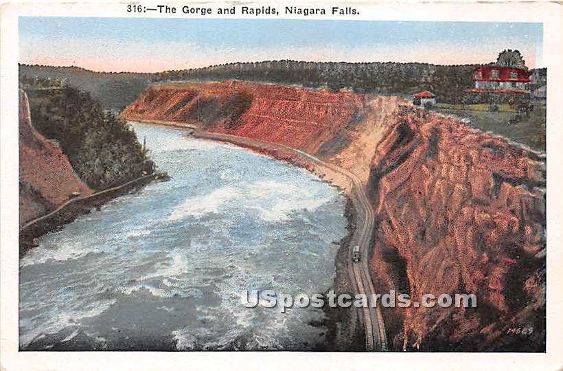 Gorge & Rapids - Niagara Falls, New York NY Postcard