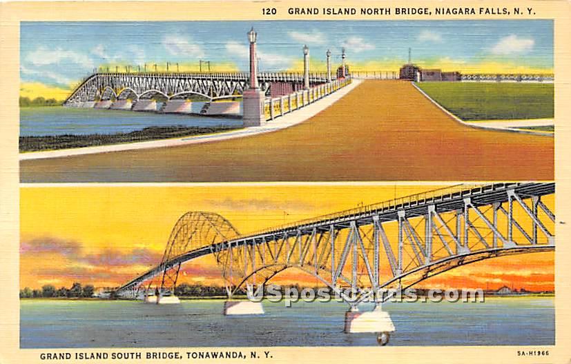 Grand Island North Bridge - Niagara Falls, New York NY Postcard