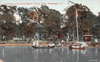 Canoeing Newburgh, New York Postcard