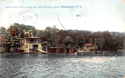 Noted Boat Clubs along the Lake Newburgh, New York Postcard