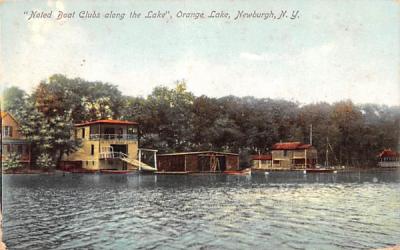 Noted Boat Clubs along the Lake Newburgh, New York Postcard