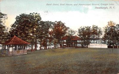 Band Stand, Boat House, & Amusement Ground Newburgh, New York Postcard