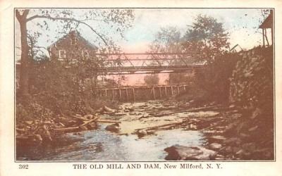 Old Mill & Dam New Milford, New York Postcard