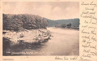 Delaware River above the Bridge Narrowsburg, New York Postcard