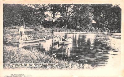 Canoeing on the Neversink River New York Postcard
