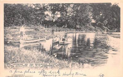 Canoeing on the Neversink River New York Postcard