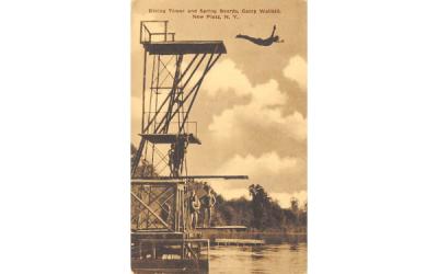 Diving Tower and Spring Boards New Paltz, New York Postcard