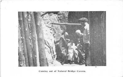 Coming Out of Natural Bridge Cavern New York Postcard
