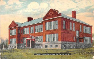 High School New Berlin, New York Postcard