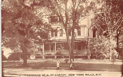 Residence of A McCarthy New York Mills, New York Postcard