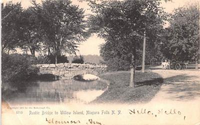 Rustic Bridge to Willow Island Niagara Falls, New York Postcard