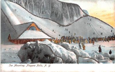 Ice Mounting Niagara Falls, New York Postcard