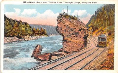 Giant Rock & Trolley Line through Gorge Niagara Falls, New York Postcard